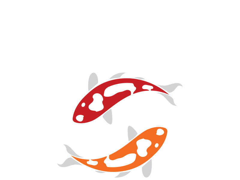 Koi fish logo template. Creative vector symbol