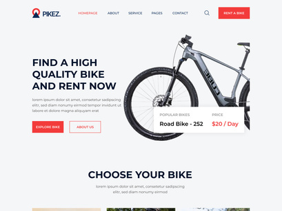 Bike Rental Website Design