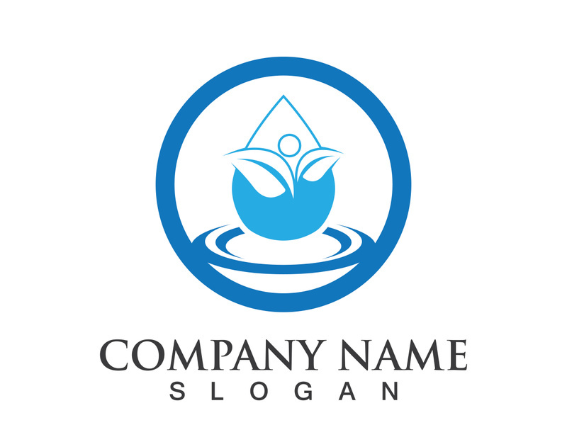 Blue water drop vector logo icon illustration images