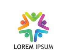 Community of people logo design with creative idea.