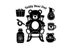 teddy bear day celebration flat design Vektorgrafik-Vektorillustration