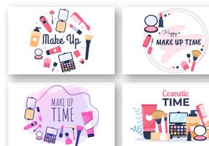 17 Make Up Cosmetics Collection Illustration