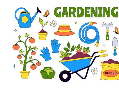 10 Gardening Vector Illustration