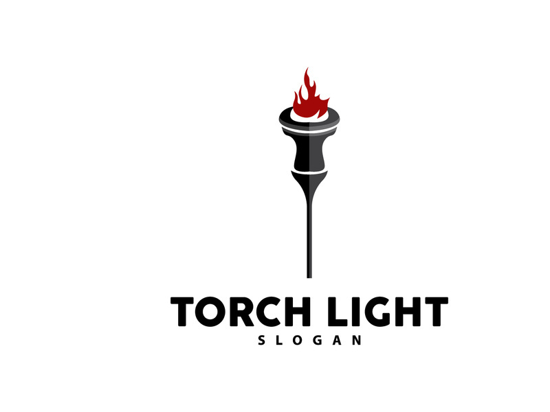 Torch Logo, Olympic Flame Vector, Simple Minimalist Design