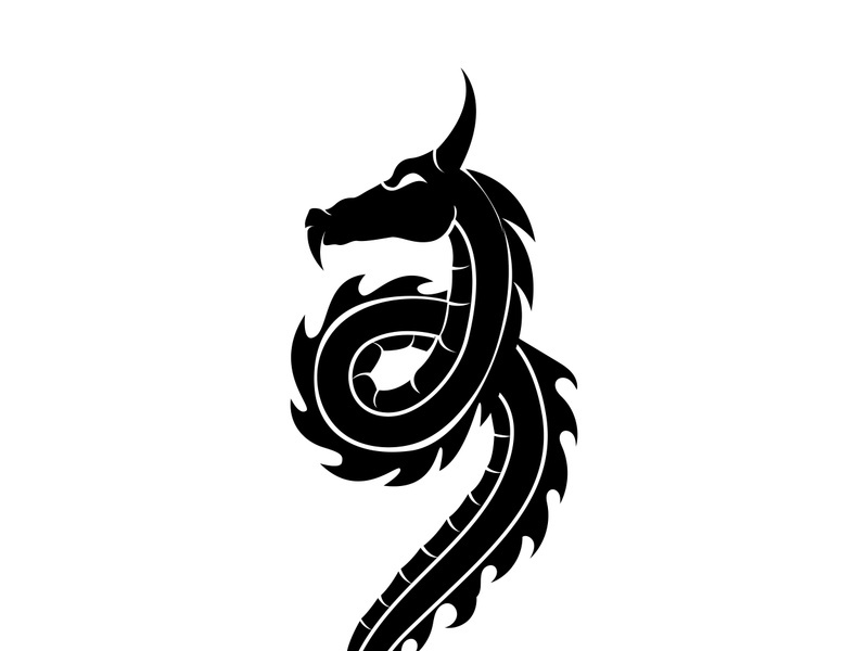 Dragon illustration icon design template vector