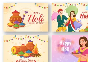 16 Happy Holi Festival Illustration