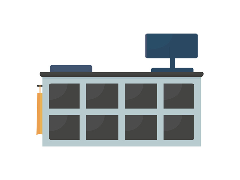 Shop counter flat color vector object