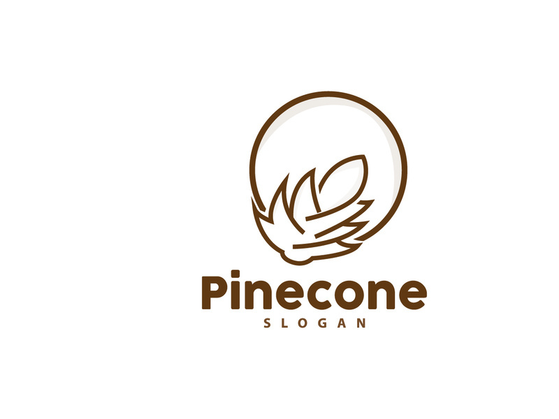 Pine Cone Logo, Elegant Luxury Pine Simple Design