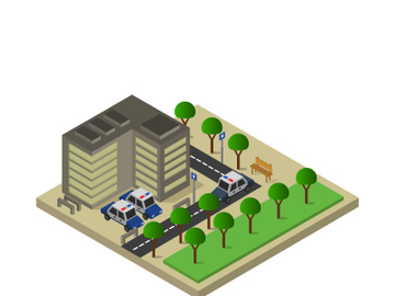 isometric police station preview picture
