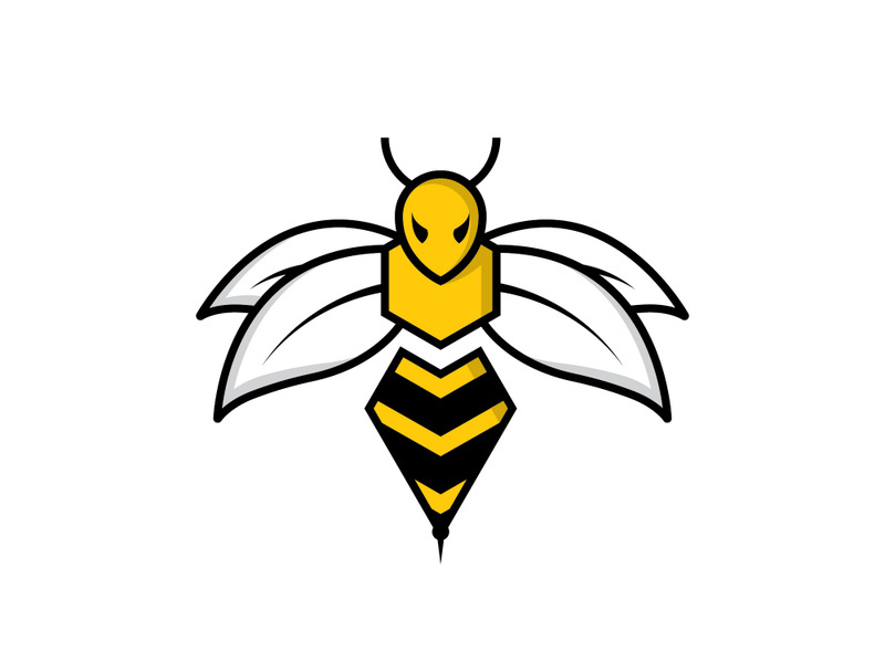 Bee animal logo design template