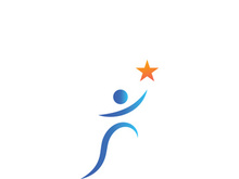 People star logo design to achieve a success or dream.