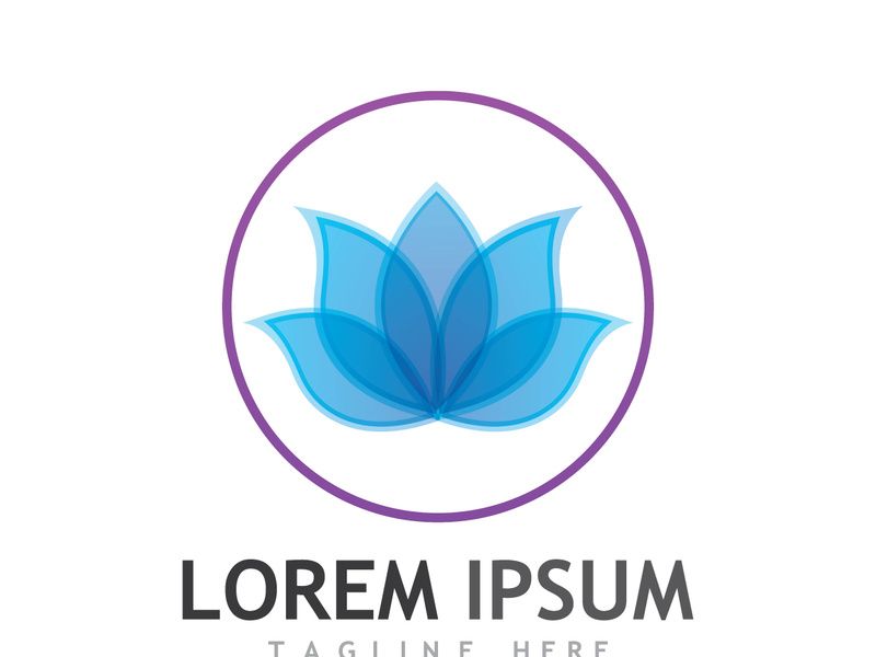 Colorful lotus flower logo design.