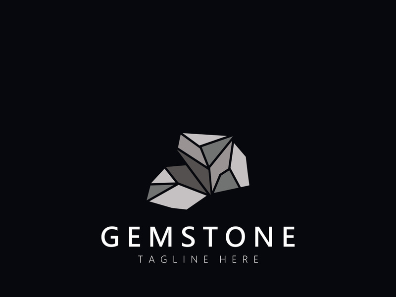 Gemstone logo design for jewelry Mineral pictogram collection emerald