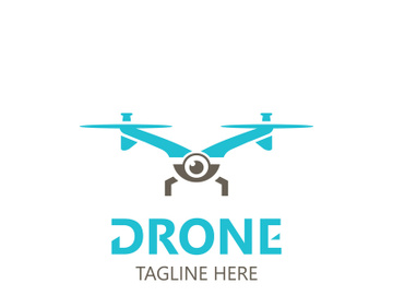 Drone aerial with camera vector template icon. logo photography drone vector. quadcopter flat style illustration preview picture