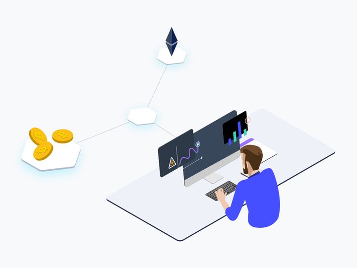 Trade Cryptocurrency Isometric Graphic