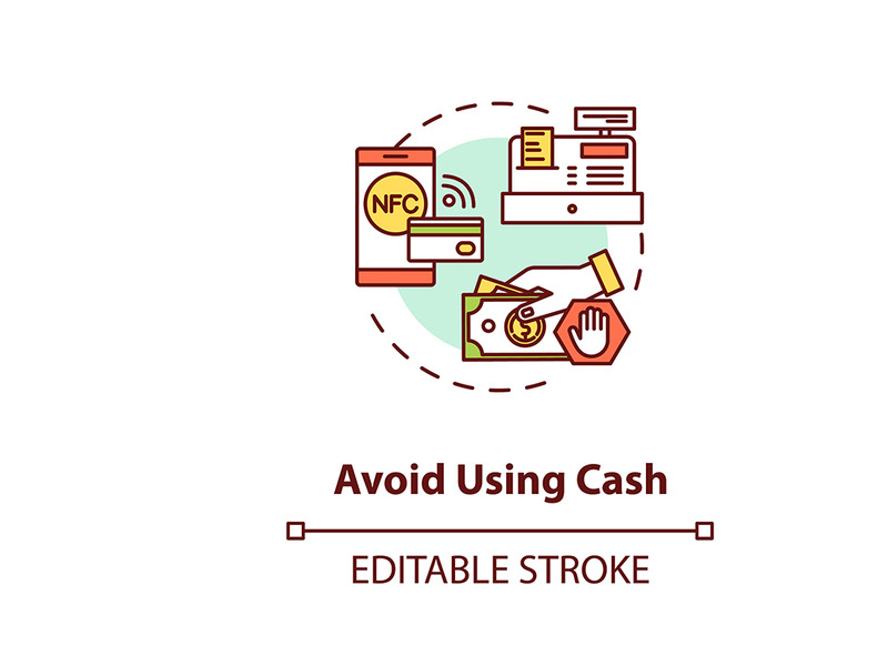 Avoid using cash concept icon