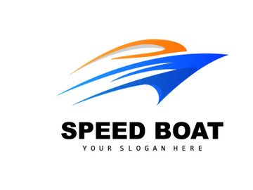 Speed Boat Logo, Fast Cargo Ship Vector, Sailboat, Design For Ship Manufacturing Company, Waterway Shipping, Marine Vehicles preview picture