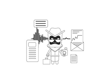 Spy bot thin line concept vector illustration preview picture
