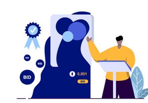 NFT Non Fungible Token  flat Illustration