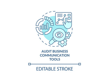 Audit business communication tools turquoise concept icon preview picture