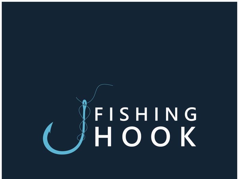 fishing hook logo design, fishing bait, fishing shop, tournament, angler, fishing community