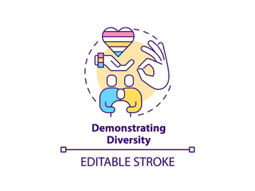 Demonstrating diversity concept icon preview picture