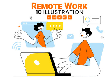 10 Home Remote Working Setup Illustration preview picture