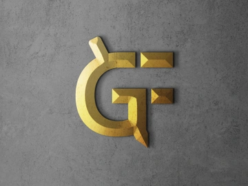 Gold 3D Logo Mockup preview picture