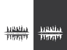 Modern city skyline icon silhouette vector illustration design