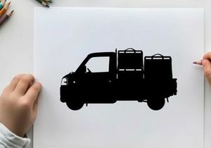 Silhouette of a delivery van with cargo