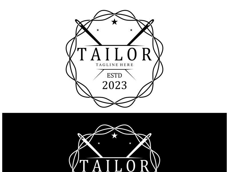 tailor logo icon illustration template combination of buttons for clothes, thread and sewing machine, for clothing product design, convection companies, fashion in vector form