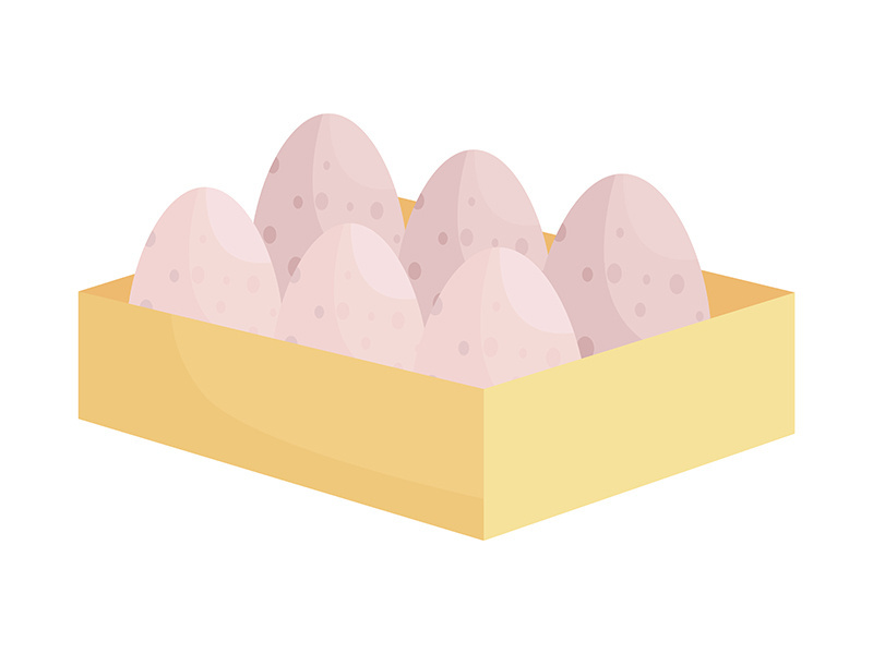 Paper carton with eggs semi flat color vector object