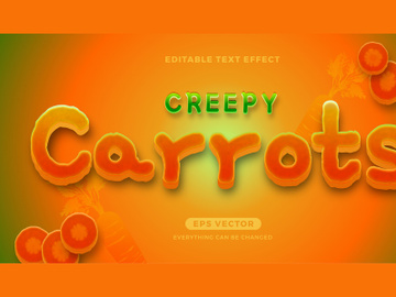 Carrots editable text effect style vector preview picture