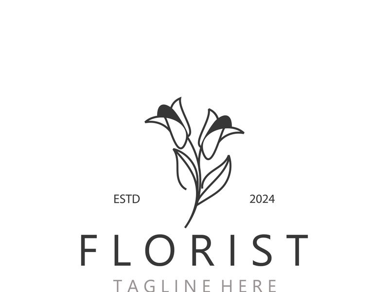Flower logo design Floral emblem. Cosmetics, Spa, Beauty salon identity, Boutique and wedding invitations