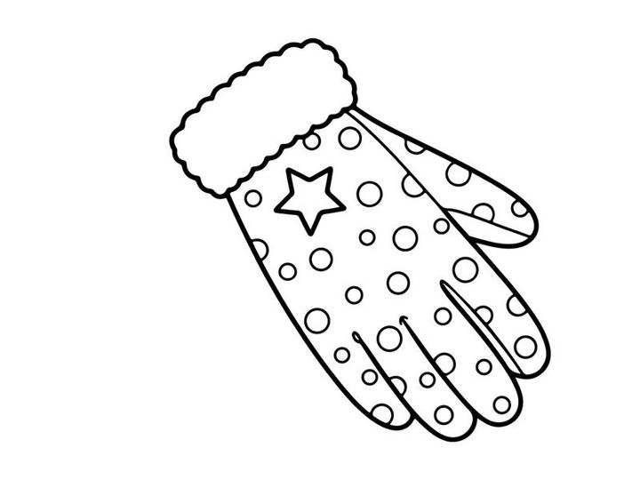 Handgezeichnete Weihnachtsfäustlinge mit Sternen- und Schneeflockenmuster für festliche Designs