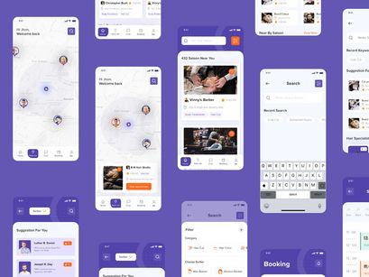 Book Barber Shop Near XD UI KIT Template