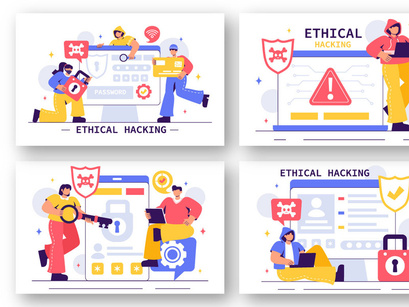 10 Cybersecurity Ethical Hacking Illustration