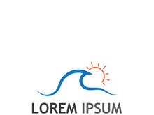 Ocean water wave wave logo design.