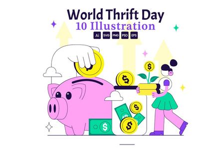 10 World Thrift Day Illustration