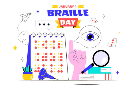 10 World Braille Day Illustration