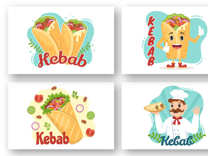 10 Kebab Food Illustration