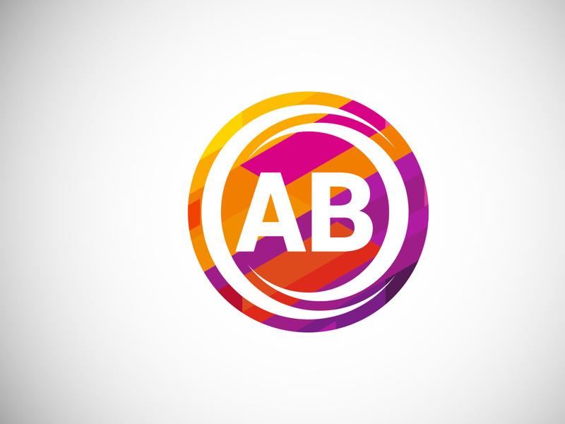 Initial Letter A B Low Poly Logo Design Vector Template. Graphic Alphabet Symbol For Corporate Business Identity