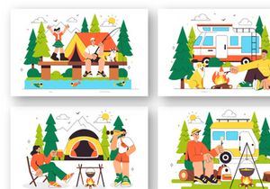 10 Summer Camping Illustration