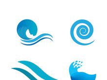 Wave beach vector illustration design logo