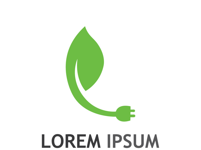 Natural green leaf logo design.