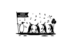 Penguin parade for World Penguin Day vector illustration