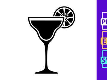 Margarita Cocktail Glass with Lime Slice preview picture