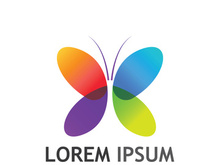 Beautiful and colorful butterfly creative logo design.
