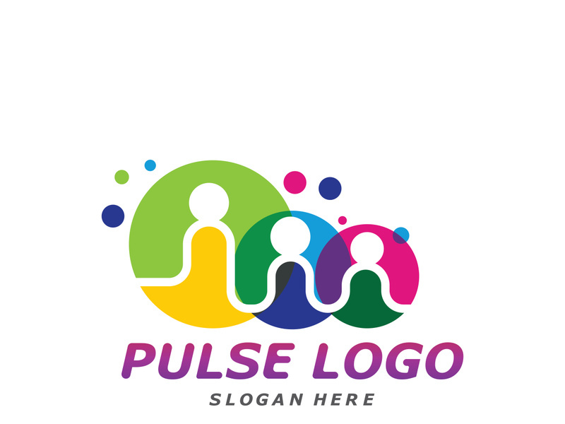 Colorful Pulse logo design concept vector. People Beat logo Template