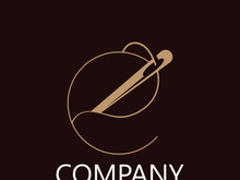 Needle and thread Sewing logo outline combination Line flat design template Simple icons. Concept tailor illustration